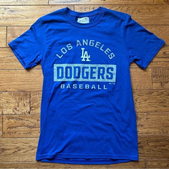 Majestic Tops - LA Dodgers Blue Crewneck T-shirt majestic